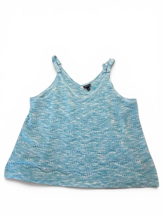 torrid Tops - Torrid Aqua Blue Chevron Pointelle Knit Cami Tank Top Size 2
